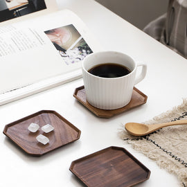 Black Walnut Coaster Solid Wood Anti-Scalding Tea Cup Cushion Octagonal Creative Coffee Cup Cup Holder Small Plate eprolo