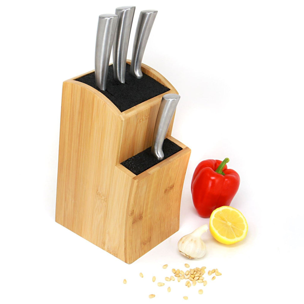Universal Bamboo Knife Block with Removable Fibre Rods