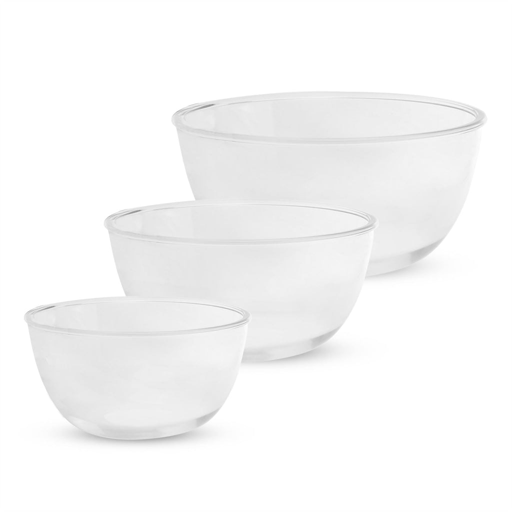 Borosilicate Glass Mixing Bowls, Set of 3