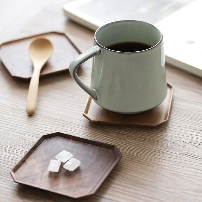 Black Walnut Coaster Solid Wood Anti-Scalding Tea Cup Cushion Octagonal Creative Coffee Cup Cup Holder Small Plate eprolo