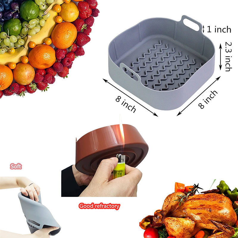 Air Fryer Accessories Air Fryer Silicone Pot Square Silicone Pot Holder Round Silicone Pot eprolo