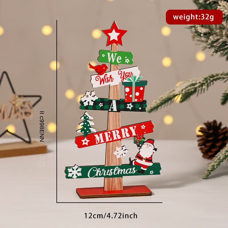 Wooden Christmas Letter Decorative Tabletop Ornament Creative Christmas Tree Decoration eprolo