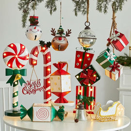 Christmas Decorative Iron Candy Cane LED Desk Decoration for Store Window Display and Festival Atmosphere Decoration eprolo