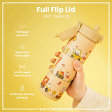 Leak Proof Slim Water Bottle, Stainless Steel, Diggers, 600ml (20oz) ION8