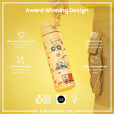 Leak Proof Slim Water Bottle, Stainless Steel, Diggers, 600ml (20oz) ION8