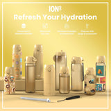 Leak Proof Slim Water Bottle, Stainless Steel, Diggers, 600ml (20oz) ION8