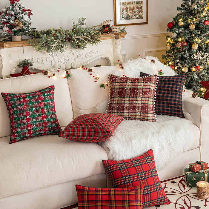 Nordic ins Christmas pillowcase plaid cushion cover living room sofa decorative pillowcase