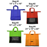 Shopping Bag Grocery Grab Shopping Bags Foldable Tote Eco-friendly Reusable Supermarket Bags 4pcs/set eprolo
