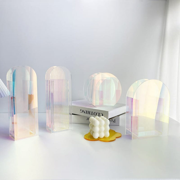 Nordic Ins Style Decoration Colorful Acrylic Vase Art Simple Living Room Flower Arrangement Home Stay Desktop Decoration
