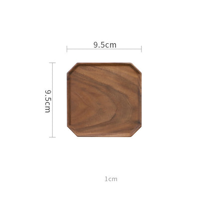 Black Walnut Coaster Solid Wood Anti-Scalding Tea Cup Cushion Octagonal Creative Coffee Cup Cup Holder Small Plate eprolo