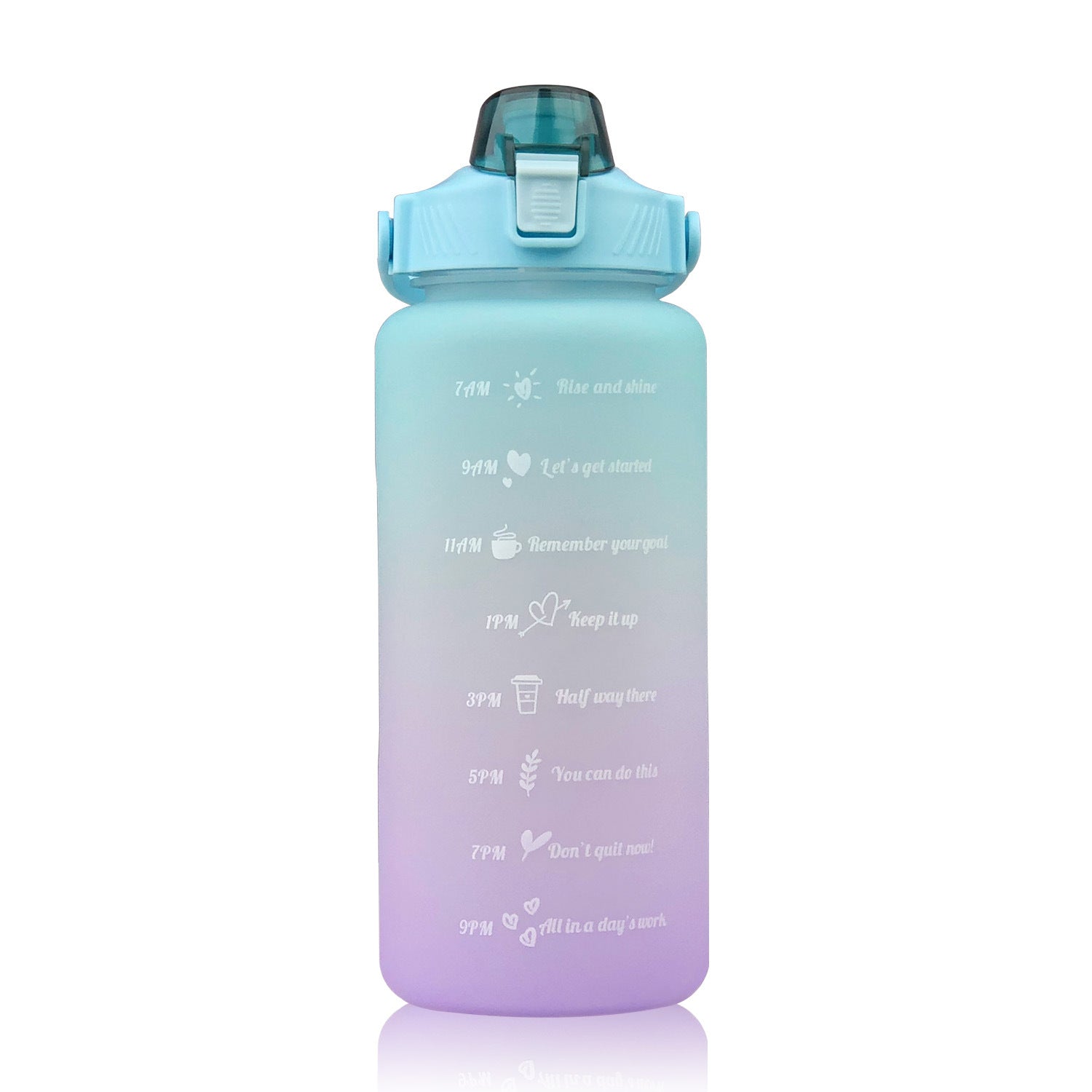 2L Sports Bottle Time Scale Space Cup Outdoor Portable Water Bottle Gradient Water Cup Water Bottle eprolo