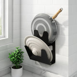 Wall-Mounted Space Aluminum Pot Cover Storage Rack Punch-Free Kitchen Storage Rack Multi-Functional Cutting Board Chopping Board Rack eprolo