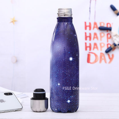 Stainless Steel Thermos Vacuum Flask Bottle 500ml Coffee Milk Cup Lovers Gradient Color Outdoor Travel Sport Hot Water Bottles eprolo