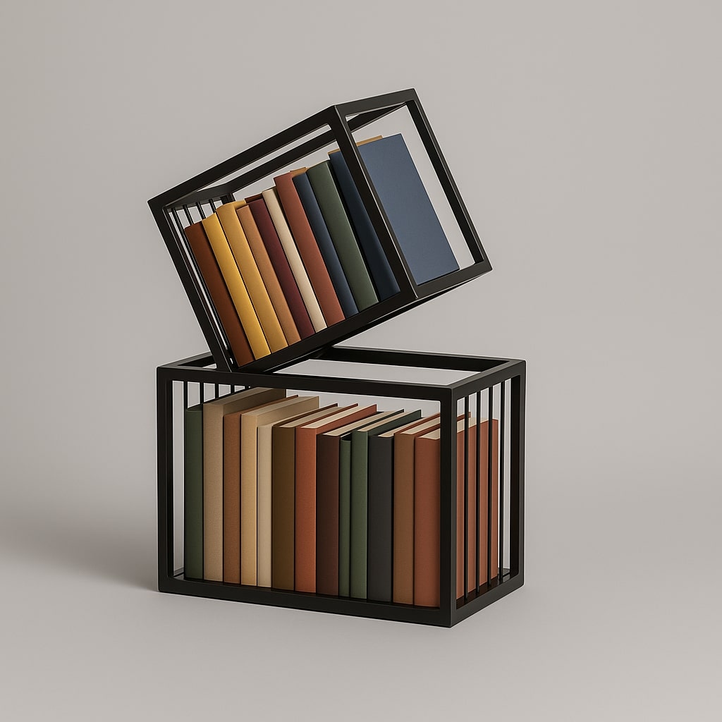 Rotating Cube Bookshelf Sickhaus