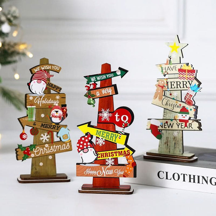 Wooden Christmas Letter Decorative Tabletop Ornament Creative Christmas Tree Decoration eprolo