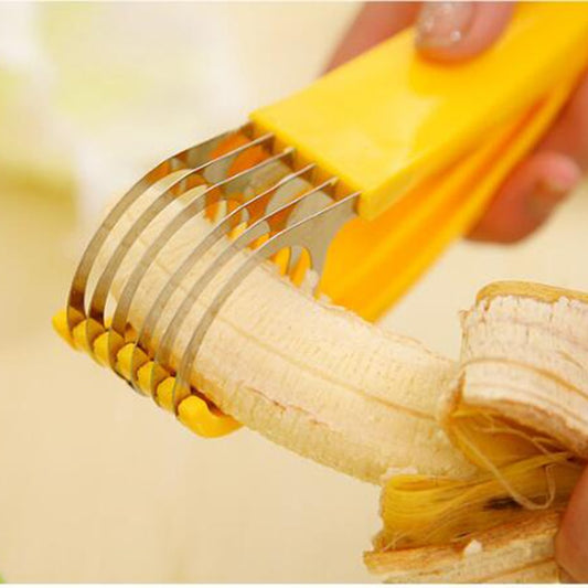 Stainless Steel Banana Cutter Fruit Vegetable Sausage Slicer Salad Sundaes Tools Cooking Tools Kitchen Accessories Gadgets eprolo