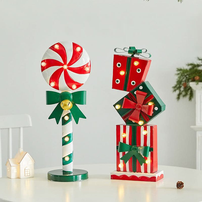 Christmas Decorative Iron Candy Cane LED Desk Decoration for Store Window Display and Festival Atmosphere Decoration eprolo