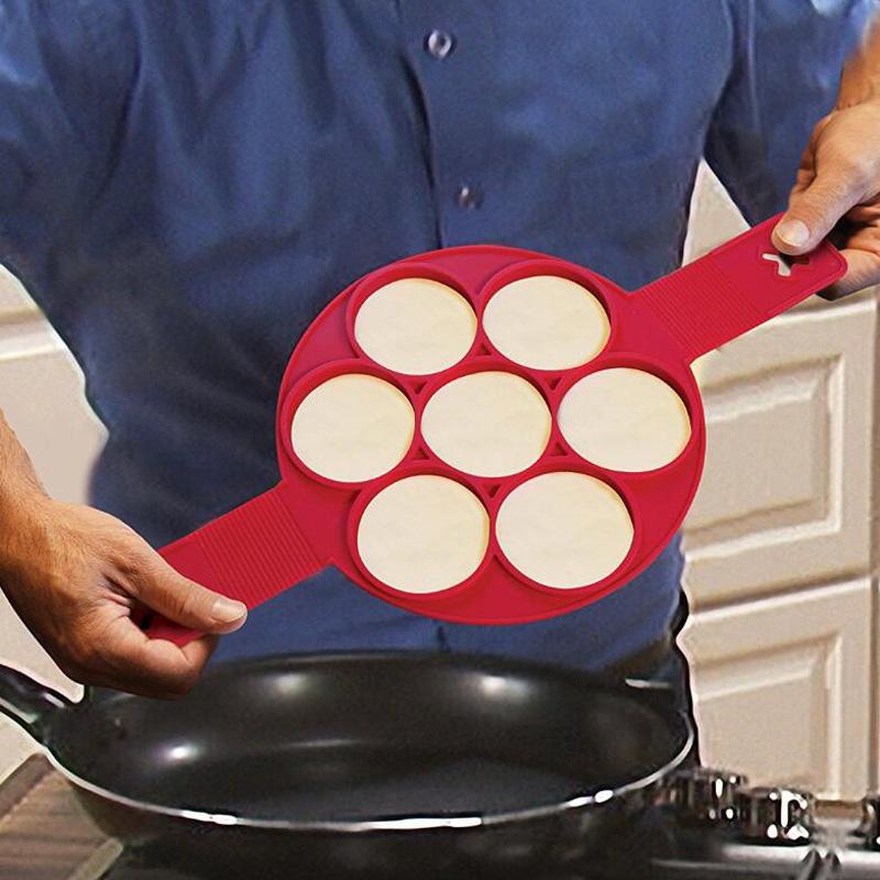 Silicone Pancake Flip Mold Nonstick Flippin' Pancake Maker Egg Ring Shape Mould  Tools eprolo