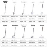 1/7/10Pcs Kitchen Utensils Cooking tools Stainless Steel Shovels Turner Ladle Soup Spoon Colander Filter Silver for Restaurant
