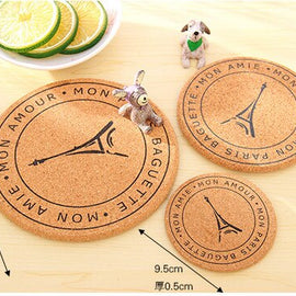 4pcs/set Dining Table Placemats Pot Cup Mat Europe Vintage Cork Wood Drink Coaster Coffee Tea Table Mats Pads Kitchen Bar eprolo