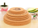 4pcs/set Dining Table Placemats Pot Cup Mat Europe Vintage Cork Wood Drink Coaster Coffee Tea Table Mats Pads Kitchen Bar eprolo