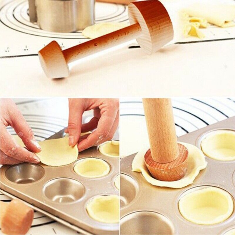 Instant Tart and Pie Molder Wood Double Side Wooden Pastry  Kitchen Tools eprolo