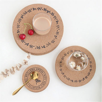4pcs/bag Round Natural Cork Coaster Heat Resistant Cup Mug Mat Coffee Tea Hot Drink Placemat for Dining Table Mat eprolo