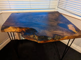 Cornish Walnut and gold black epoxy resin side table Barratt Boards - Cornish chopping boards designed for chefs