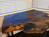 Cornish Walnut and gold black epoxy resin side table Barratt Boards - Cornish chopping boards designed for chefs