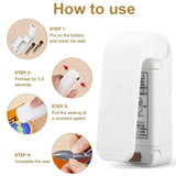 Mini Portable Bag Sealer Handheld Heat Sealer Battery Operated Plastic Bag Sealer Food Snack Fruit Fresh Keeping Kitchen Gadget