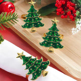 6Pcs Christmas Home Kitchen Dinner Table Decoration Christmas Napkin Rings Xmas Tree Ornaments New Year Party Supplies