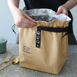 Insulated Bento Canvas Drawstring Lunch Box Storage Bag eprolo