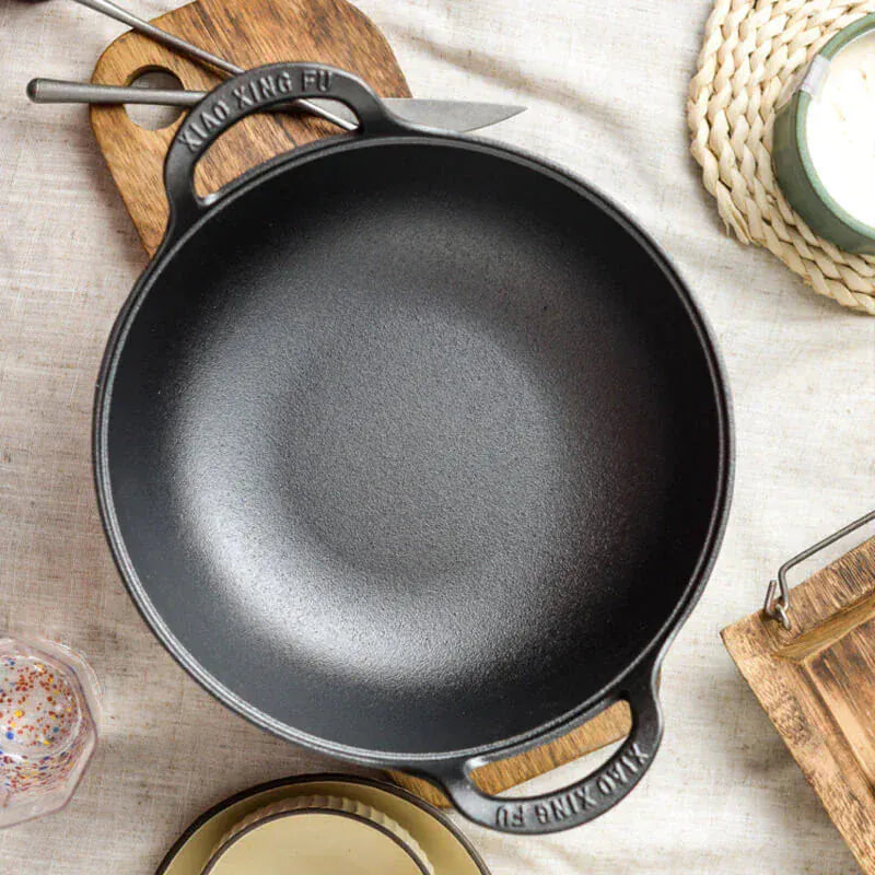 Cast Iron Pot Uncoated And Non Stick wok Casserole kitchen cooking pot cast iron skillet Cookware wok pan fry pan Kitchen Essentials