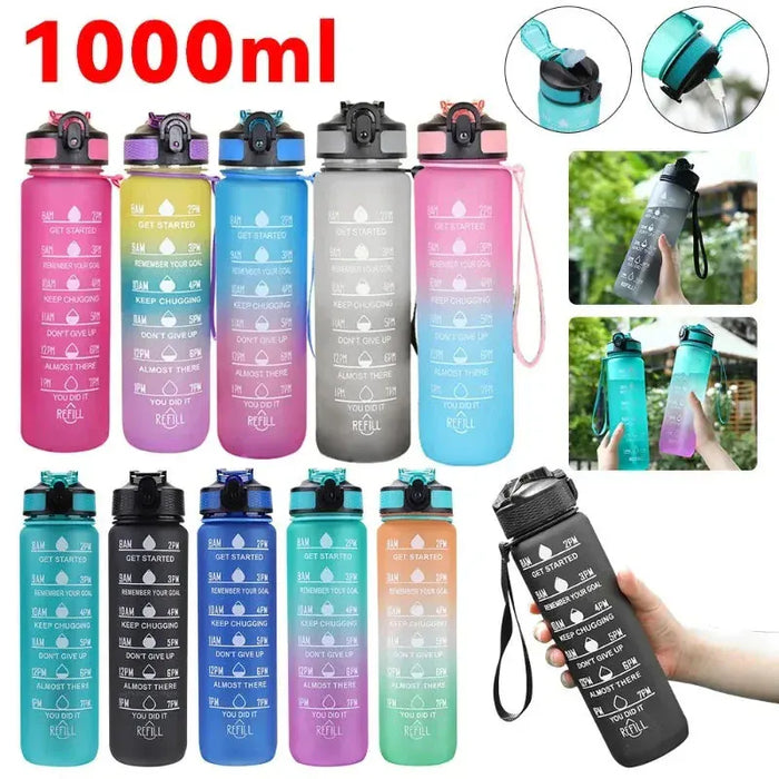 1L Water Bottle Portable Sport Water Bottle Pretty Drink Bottle Leakproof Gym Water Bottle for Outdoor Travel Fitness Cycling Kitchen Essentials