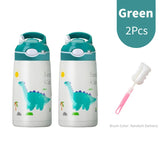 400ML  Kids Water Bottle Cartoon Animal Thermos Mug Baby Duck Billed Straw 316 Stainless Steel Vacuum Flasks Thermos Bottle Kitchen Essentials