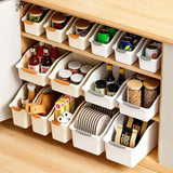 Curved Plastic Storage Bins Set - Multipurpose Home Organization Boxes for Cleaning Supplies & Household Essentials