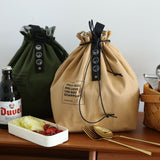 Insulated Bento Canvas Drawstring Lunch Box Storage Bag eprolo