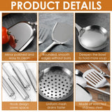10/12Pcs Stainless Steel Cookware Set Kitchen Cooking Tools Baking Tools Tableware Shovel Spoon Kitchen Utensil Set Accessories