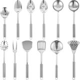 10/12Pcs Stainless Steel Cookware Set Kitchen Cooking Tools Baking Tools Tableware Shovel Spoon Kitchen Utensil Set Accessories Kitchen Essentials