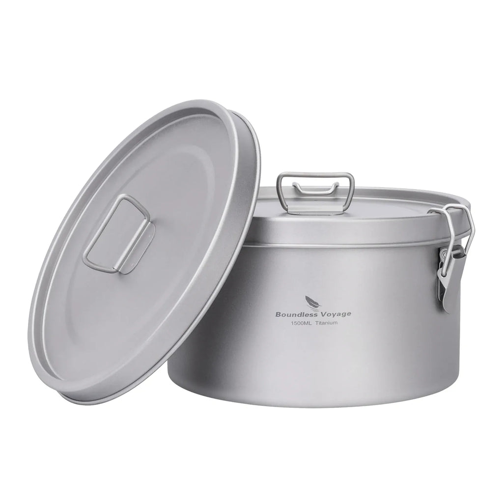 Boundless Voyage Titanium Dinner Box Multi-Functional Food Storage Container with 2 Lids  for Picnic, Travel, School Lunch Box