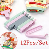 12/24Pcs Bag Plastic Clips Househould Snack Storage Bag Sealer Kitchen Mini Vacuum Sealer Clamp Food Clip Bag Seal Tool