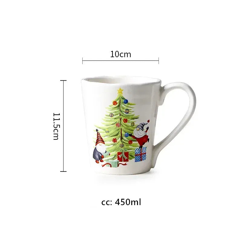American Ceramic Dinner Plate Creative Christmas Decoration Plate Healthy Underglaze Color Round Flat Dishes Home Dessert Plate