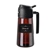 470ml Olive Oil Dispenser, Cooking Sprayer 2-in-1 Spray and Pour, Leak-Proof Eco-Friendly Thick Glass Spray Bottle for Cooking