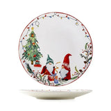 American Ceramic Dinner Plate Creative Christmas Decoration Plate Healthy Underglaze Color Round Flat Dishes Home Dessert Plate