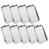 6 Surgical Tray, Stainless Steel Cosmetic Storage Tray, Thickening Tray for Baking, Dental, Lab Instrument Supplies, Tattoo Tool