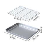 Stainless Steel Baking Tray Cooling Rack Set Grid Drying Distribution Frame Fruit Cake BBQ Tray Kitchen Multipurpose Oven Tray