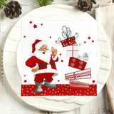 20/40 Christmas Party Napkins - Santa, Heavy Duty Disposable Dinner Napkins for Christmas Parties, Office or Gifts - Holiday Tab