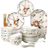 Nordic Aesthetic Dinner Sets Friendly Modern Luxury Bowl Dishes Set Ceramic Christmas Elegant Bajilla Ceramica Dinner Set