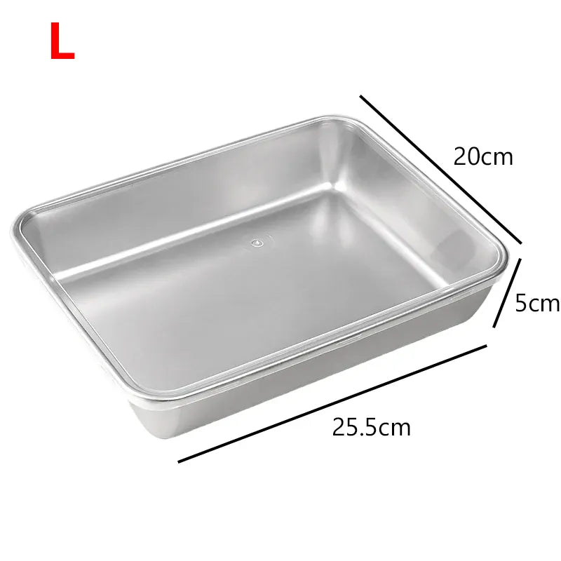 Stainless Steel Rectangular Tiramisu Mold Cake Tray Cake Molding Container With Lid Cake Cooler Home Dessert Baking Tools