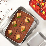 Stainless Steel Rectangular Tiramisu Mold Cake Tray Cake Molding Container With Lid Cake Cooler Home Dessert Baking Tools